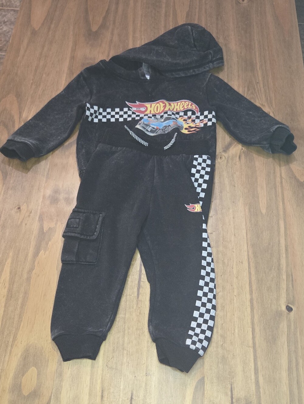 Mattel Hot Wheels Black Hoodie with Yellow & Red Logo